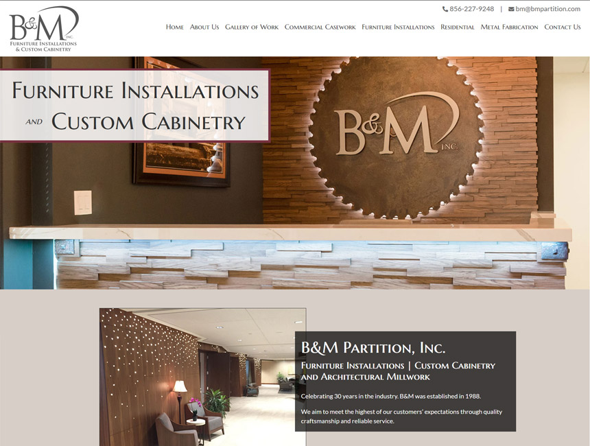 website design work - B&M