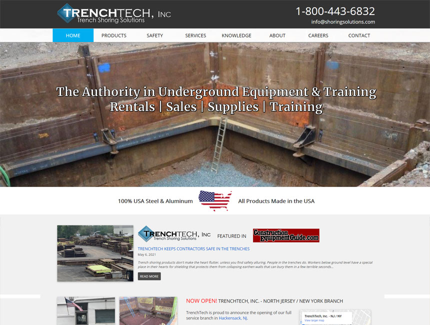 TrenchTech, Inc. website design
